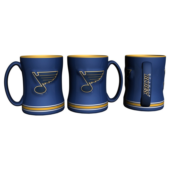 St. Louis Blues Coffee Mug 14oz Sculpted Relief