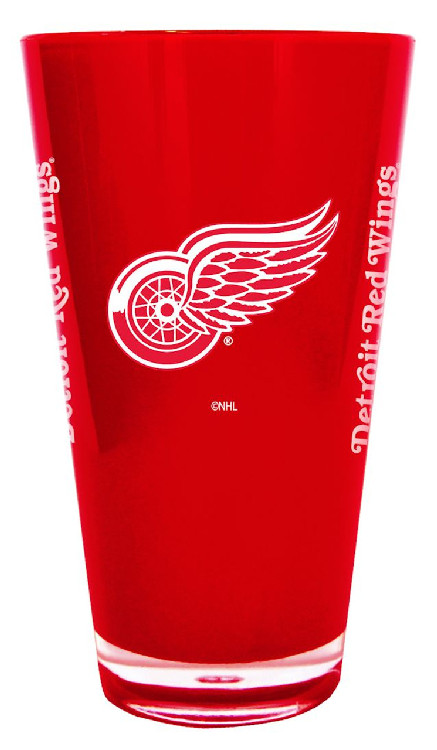 Detroit Red Wings Glass 20oz Pint Plastic Insulated CO