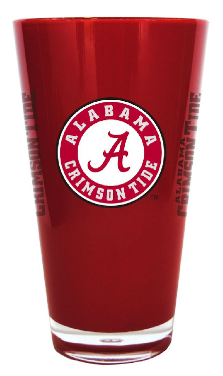 Alabama Crimson Tide Glass 20oz Pint Plastic Insulated CO