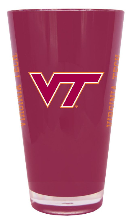 Virginia Tech Hokies Glass 20oz Pint Plastic Insulated CO