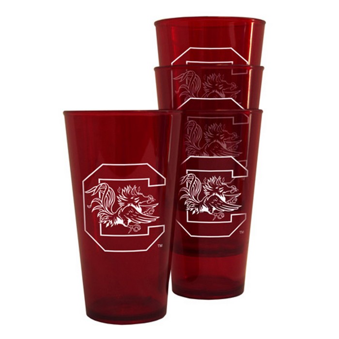 South Carolina Gamecocks Glass 20oz Pint Plastic Insulated CO