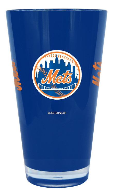 New York Mets Glass 20oz Pint Plastic Insulated CO