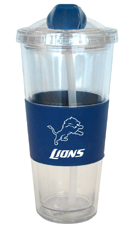 Detroit Lions Tumbler No Spill Straw Style