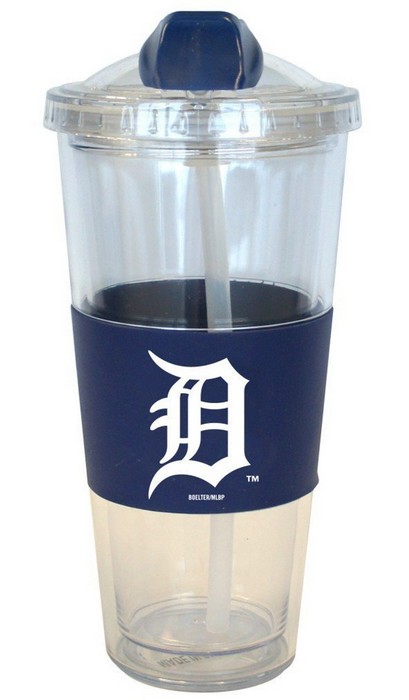 Detroit Tigers Tumbler No Spill Straw Style