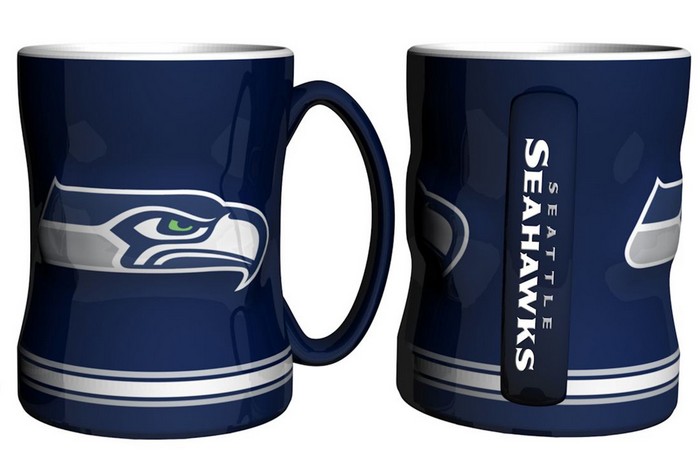 Seattle Seahawks Coffee Mug - 14oz Sculpted Relief