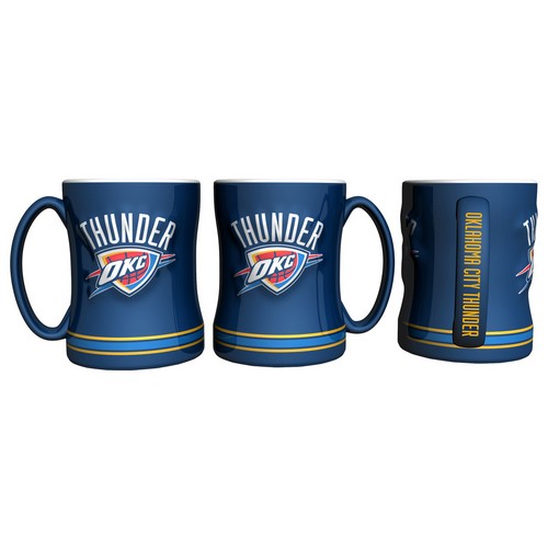 Oklahoma City Thunder Coffee Mug 14oz Sculpted Relief