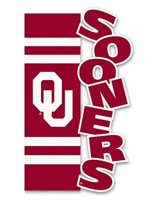 Oklahoma Sooners Flag Garden Style Applique Sculpted