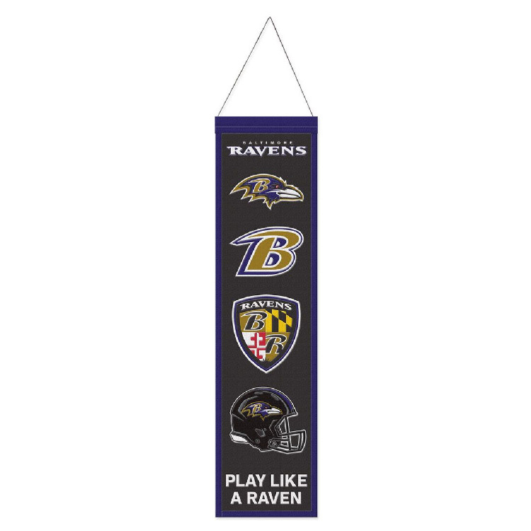 Baltimore Ravens Banner Wool 8x32 Heritage Evolution Design