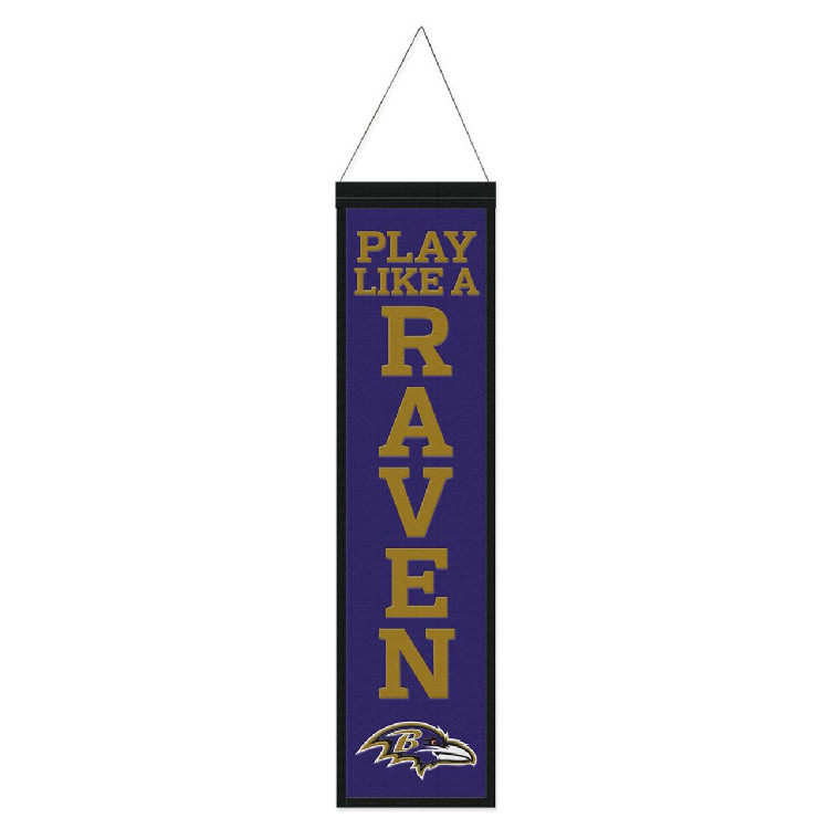 Baltimore Ravens Banner Wool 8x32 Heritage Slogan Design