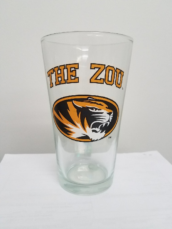 Missouri Tigers Glass Pint 16oz The Zou CO