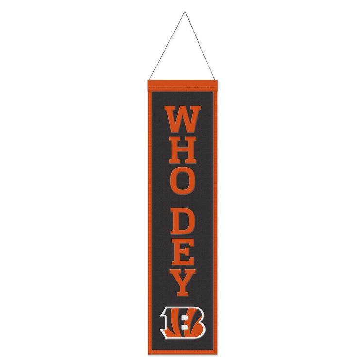 Cincinnati Bengals Banner Wool 8x32 Heritage Slogan Design