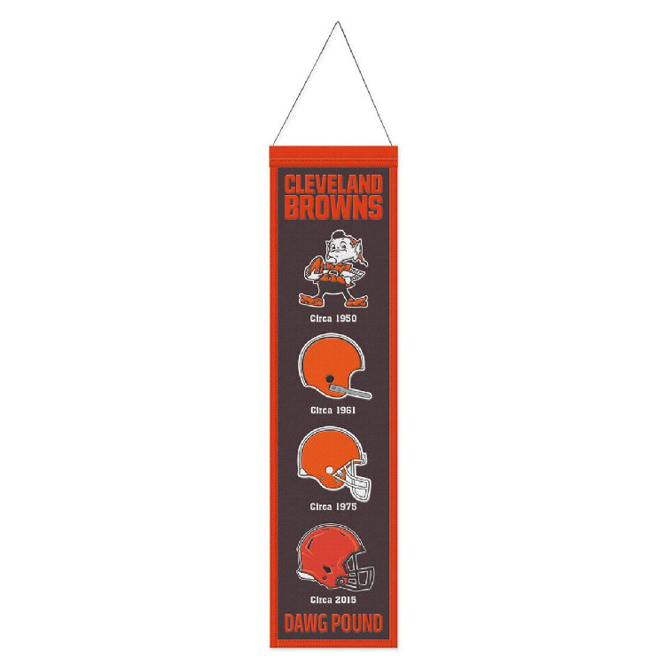 Cleveland Browns Banner Wool 8x32 Heritage Evolution Design