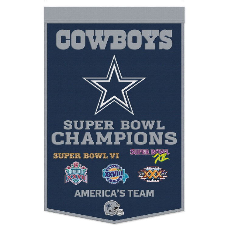 Dallas Cowboys Banner Wool 24x38 Dynasty Champ Design