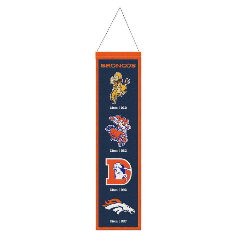 Denver Broncos Banner Wool 8x32 Heritage Evolution Design