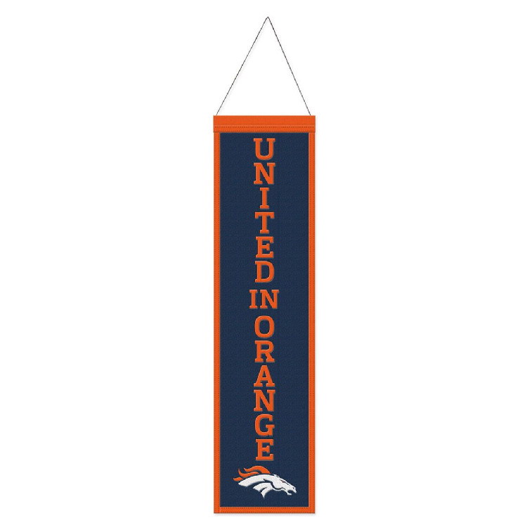 Denver Broncos Banner Wool 8x32 Heritage Slogan Design