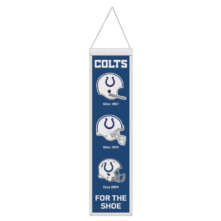 Indianapolis Colts Banner Wool 8x32 Heritage Evolution Design