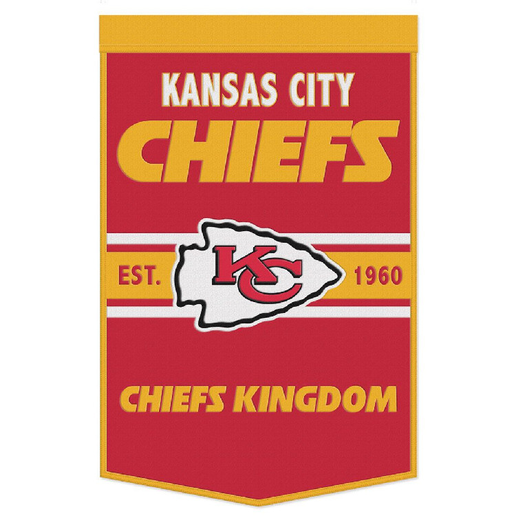 Kansas City Chiefs Banner Wool 24x38 Dynasty Slogan Design