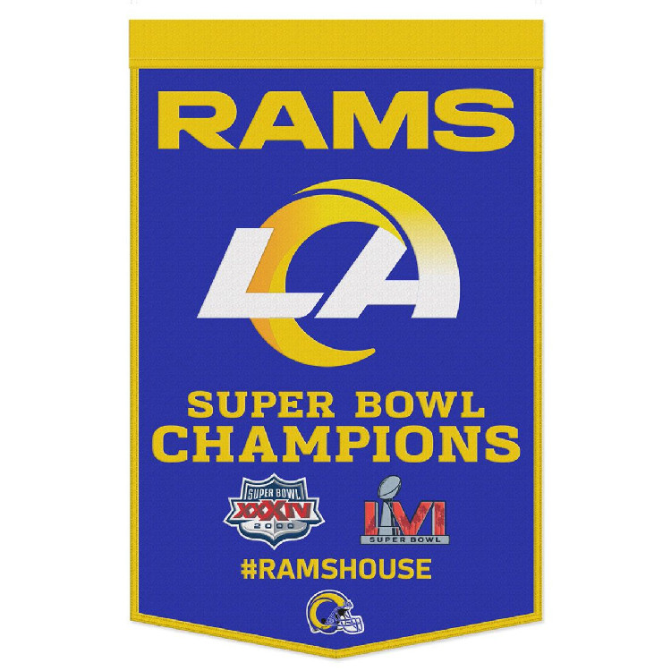 Los Angeles Rams Banner Wool 24x38 Dynasty Champ Design