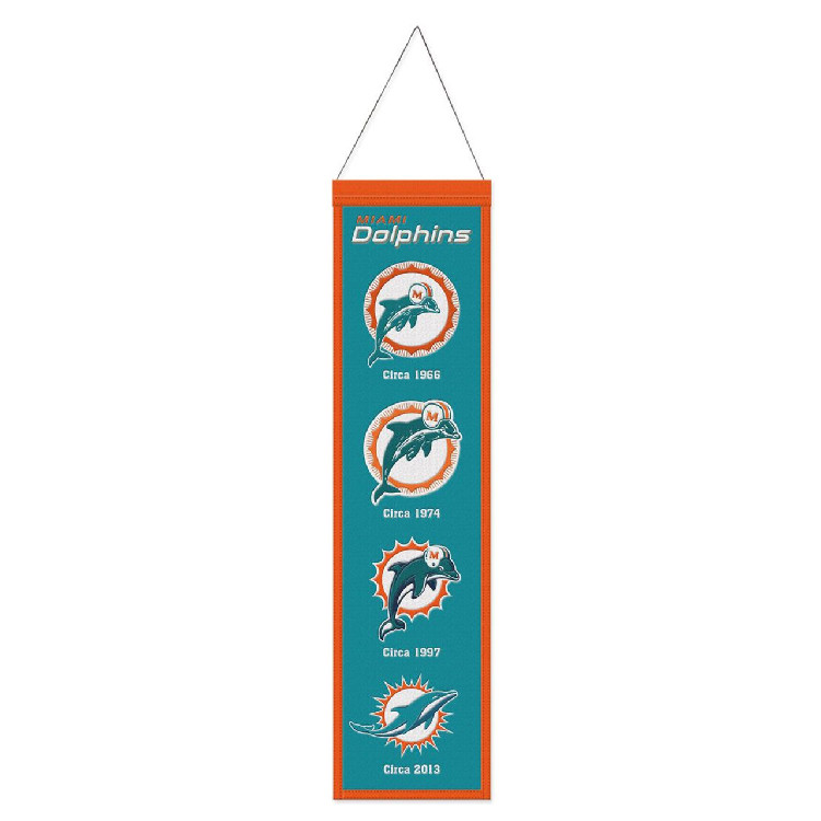 Miami Dolphins Banner Wool 8x32 Heritage Evolution Design