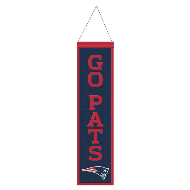 New England Patriots Banner Wool 8x32 Heritage Slogan Design