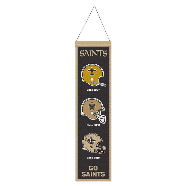 New Orleans Saints Banner Wool 8x32 Heritage Evolution Design