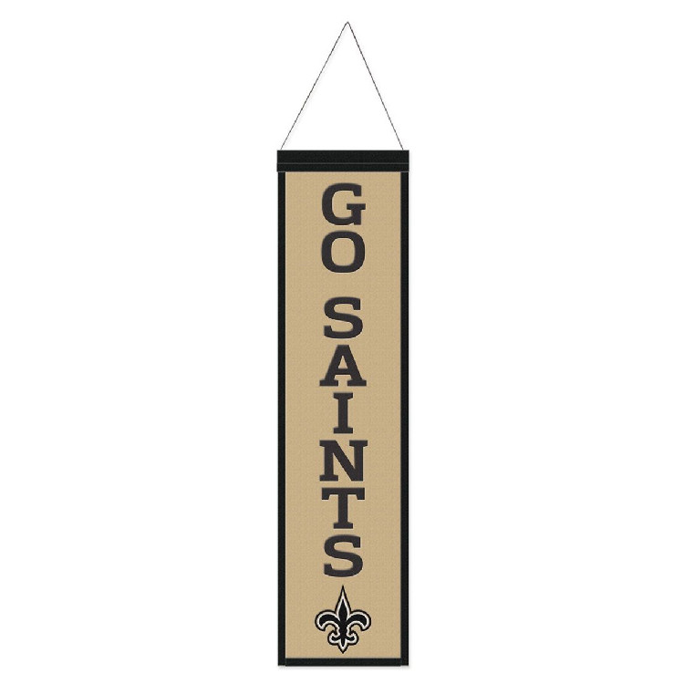 New Orleans Saints Banner Wool 8x32 Heritage Slogan Design