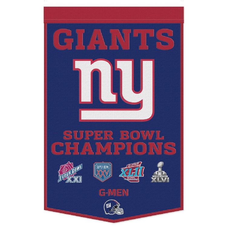 New York Giants Banner Wool 24x38 Dynasty Champ Design