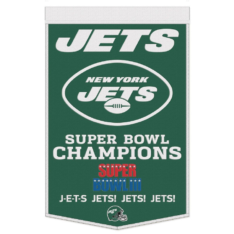 New York Jets Banner Wool 24x38 Dynasty Champ Design