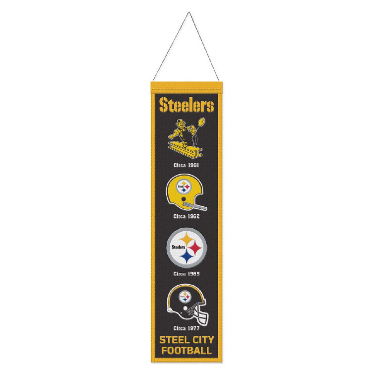 Pittsburgh Steelers Banner Wool 8x32 Heritage Evolution Design