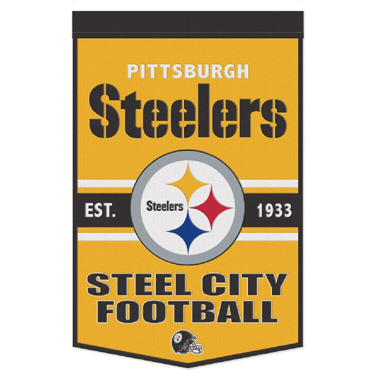 Pittsburgh Steelers Banner Wool 24x38 Dynasty Slogan Design