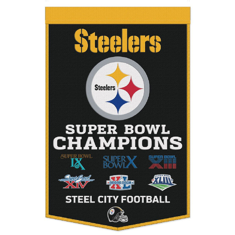 Pittsburgh Steelers Banner Wool 24x38 Dynasty Champ Design