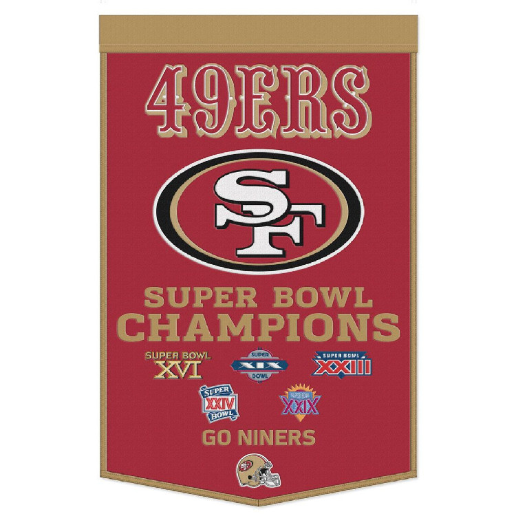 San Francisco 49ers Banner Wool 24x38 Dynasty Champ Design