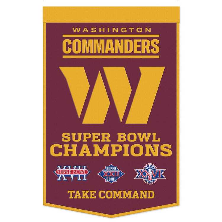 Washington Commanders Banner Wool 24x38 Dynasty Champ Design