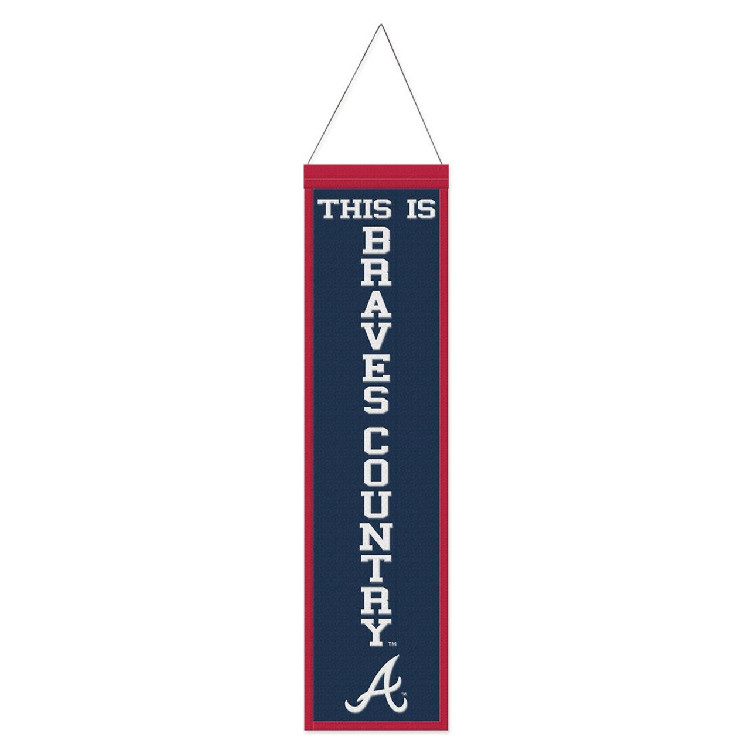 Atlanta Braves Banner Wool 8x32 Heritage Slogan Design