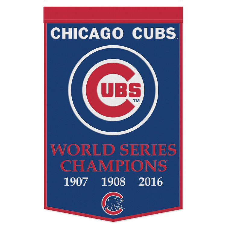 Chicago Cubs Banner Wool 24x38 Dynasty Champ Design