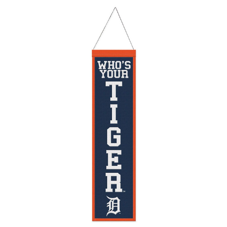 Detroit Tigers Banner Wool 8x32 Heritage Slogan Design