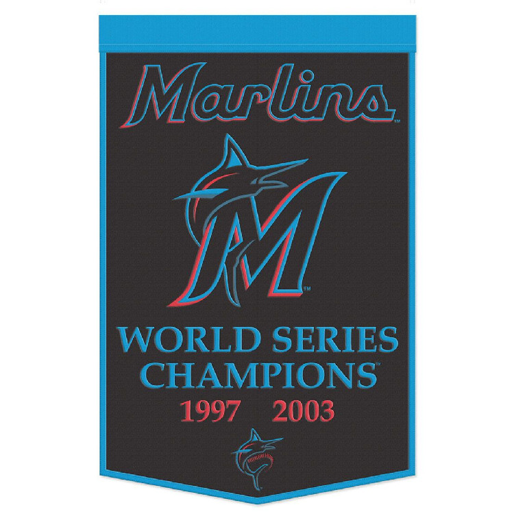 Miami Marlins Banner Wool 24x38 Dynasty Champ Design