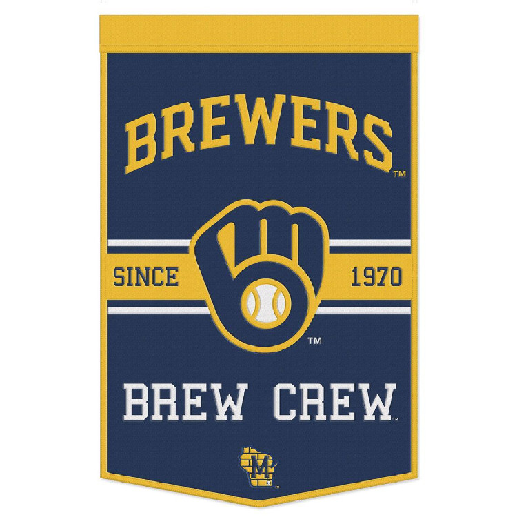 Milwaukee Brewers Banner Wool 24x38 Dynasty Slogan Design