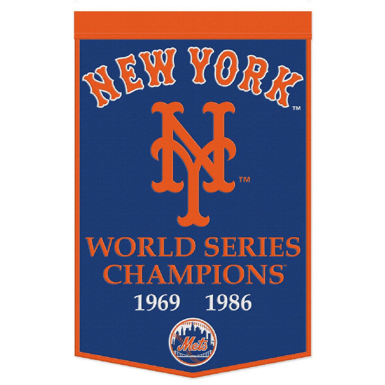 New York Mets Banner Wool 24x38 Dynasty Champ Design