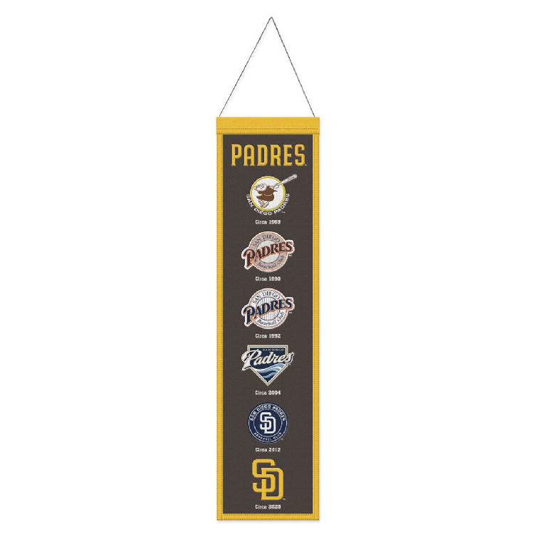 San Diego Padres Banner Wool 8x32 Heritage Evolution Design