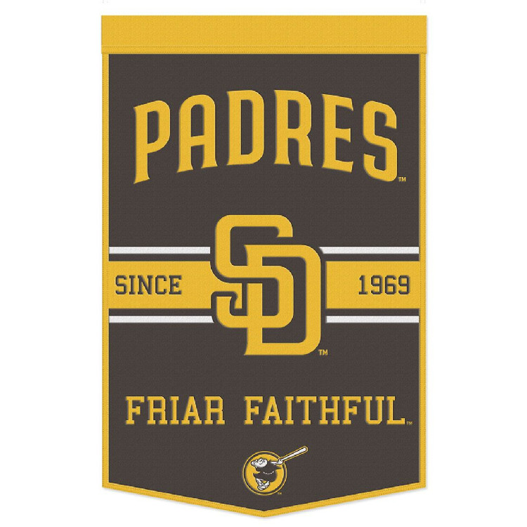 San Diego Padres Banner Wool 24x38 Dynasty Slogan Design