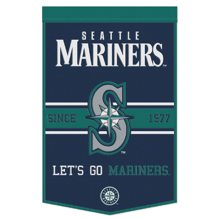 Seattle Mariners Banner Wool 24x38 Dynasty Slogan Design