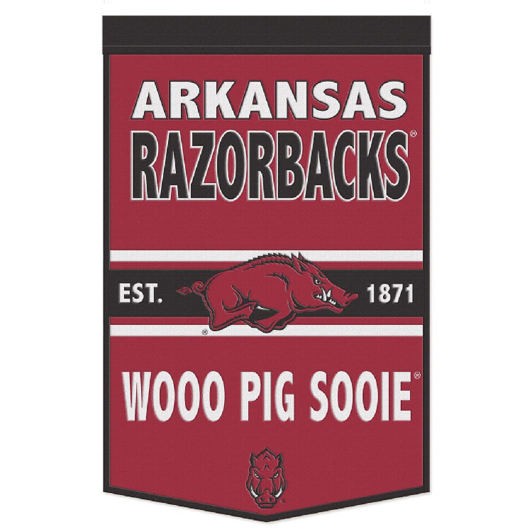 Arkansas Razorbacks Banner Wool 24x38 Dynasty Slogan Design