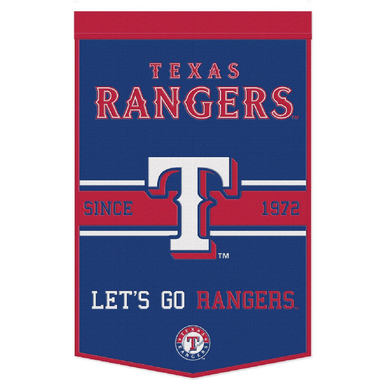 Texas Rangers Banner Wool 24x38 Dynasty Slogan Design