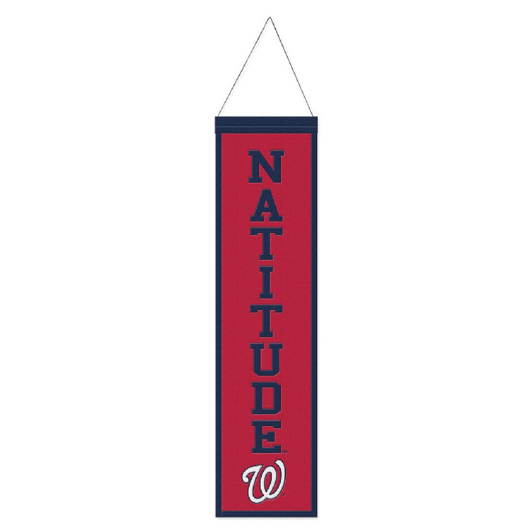 Washington Nationals Banner Wool 8x32 Heritage Slogan Design