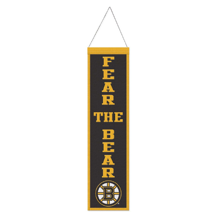 Boston Bruins Banner Wool 8x32 Heritage Slogan Design