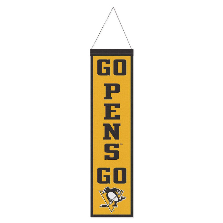 Pittsburgh Penguins Banner Wool 8x32 Heritage Slogan Design