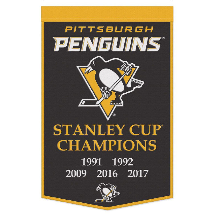 Pittsburgh Penguins Banner Wool 24x38 Dynasty Champ Design