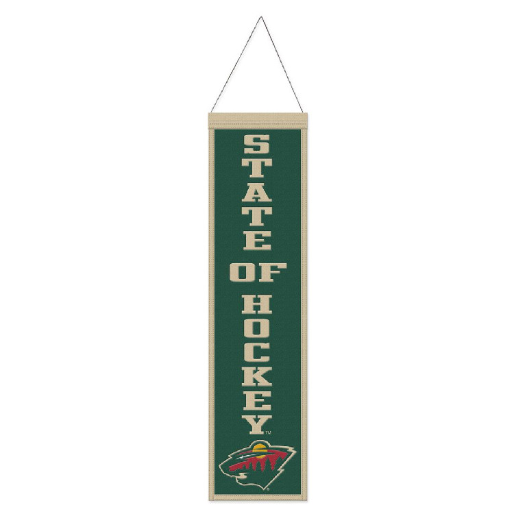 Minnesota Wild Banner Wool 8x32 Heritage Slogan Design