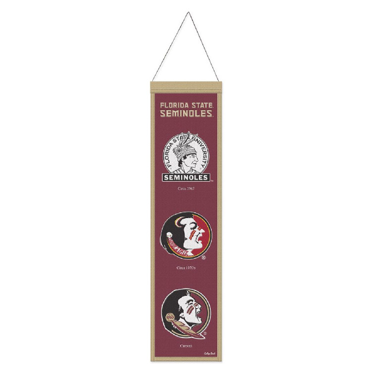 Florida State Seminoles Banner Wool 8x32 Heritage Evolution Design